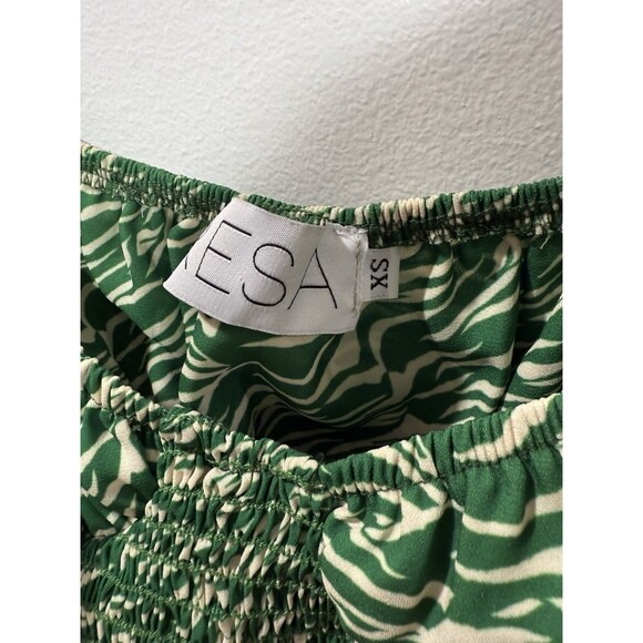 RESA Stella Crop Top Green Puff Sleeve Size XS - Picture 4 of 6